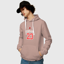 Толстовка-худи хлопковая мужская Jordan 23, цвет: пыльно-розовый — фото 2