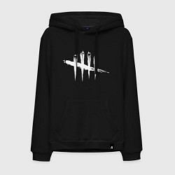 Толстовка-худи хлопковая мужская Dead by Daylight White Logo, цвет: черный