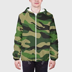 Куртка с капюшоном мужская Камуфляж: хаки/зеленый, цвет: 3D-белый — фото 2