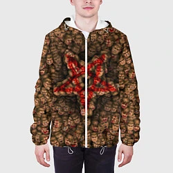 Куртка с капюшоном мужская DOOM: Pentagramm, цвет: 3D-белый — фото 2