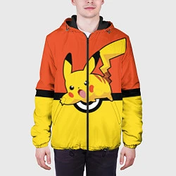 Куртка с капюшоном мужская Pikachu, цвет: 3D-черный — фото 2