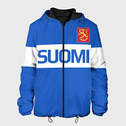 Куртка с капюшоном мужская Сборная Финляндии: домашняя форма, цвет: 3D-черный