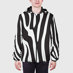 Куртка с капюшоном мужская Шкура зебры, цвет: 3D-черный — фото 2
