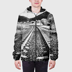 Куртка с капюшоном мужская Железная дорога, цвет: 3D-черный — фото 2