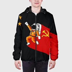 Куртка с капюшоном мужская Советский Гагарин, цвет: 3D-черный — фото 2