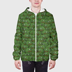 Куртка с капюшоном мужская Грустные лягушки, цвет: 3D-белый — фото 2