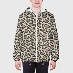 Куртка с капюшоном мужская Шкура леопарда, цвет: 3D-белый — фото 2