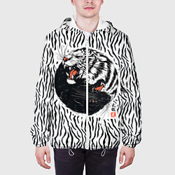 Куртка с капюшоном мужская Yin Yang Tigers, цвет: 3D-белый — фото 2