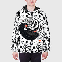 Куртка с капюшоном мужская Yin Yang Tigers, цвет: 3D-черный — фото 2