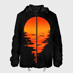 Куртка с капюшоном мужская Отражение Солнца, цвет: 3D-черный