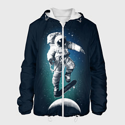 Куртка с капюшоном мужская Космический скейтбординг цвета 3D-белый — фото 1