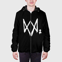 Куртка с капюшоном мужская Watch Dogs 2 лого, цвет: 3D-черный — фото 2