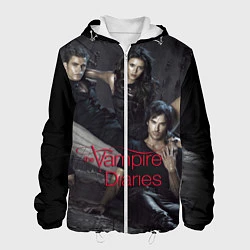 Куртка с капюшоном мужская Дневники вампира, цвет: 3D-белый
