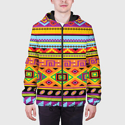 Куртка с капюшоном мужская Этнический орнамент, цвет: 3D-черный — фото 2