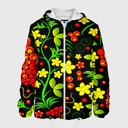 Куртка с капюшоном мужская Natural flowers, цвет: 3D-белый