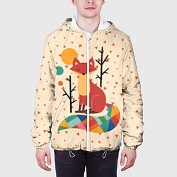 Куртка с капюшоном мужская Осенняя лисичка, цвет: 3D-белый — фото 2