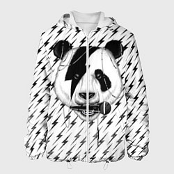 Куртка с капюшоном мужская Панда вокалист, цвет: 3D-белый