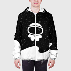 Куртка с капюшоном мужская Маленький космонавт, цвет: 3D-белый — фото 2