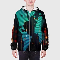 Куртка с капюшоном мужская Digital world, цвет: 3D-белый — фото 2