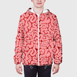Куртка с капюшоном мужская Мозг, цвет: 3D-белый — фото 2