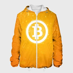 Куртка с капюшоном мужская Bitcoin Orange, цвет: 3D-белый
