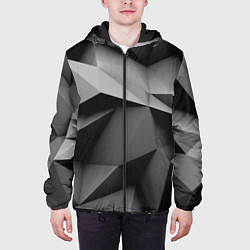 Куртка с капюшоном мужская Gray abstraction, цвет: 3D-черный — фото 2
