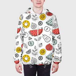 Куртка с капюшоном мужская Летний микс, цвет: 3D-белый — фото 2