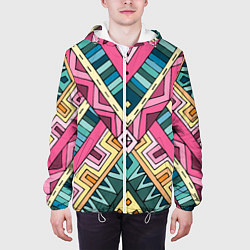 Куртка с капюшоном мужская Этнический стиль, цвет: 3D-белый — фото 2