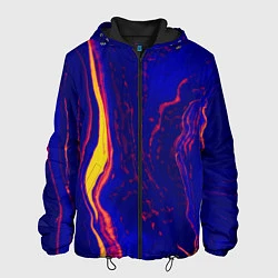 Куртка с капюшоном мужская Ультрафиолетовые разводы, цвет: 3D-черный