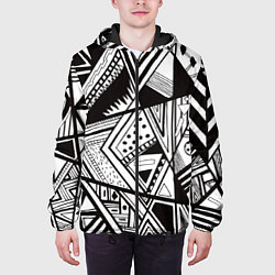 Куртка с капюшоном мужская Black and white, цвет: 3D-черный — фото 2