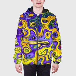 Куртка с капюшоном мужская Цветная текстура, цвет: 3D-черный — фото 2