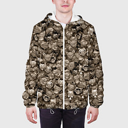 Куртка с капюшоном мужская Зомби котики, цвет: 3D-белый — фото 2
