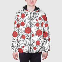 Куртка с капюшоном мужская Сад из Роз, цвет: 3D-черный — фото 2