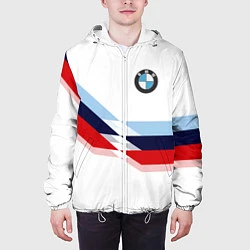 Куртка с капюшоном мужская BMW БМВ WHITE, цвет: 3D-белый — фото 2