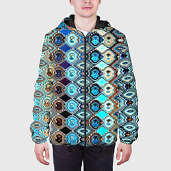 Куртка с капюшоном мужская Psychedelic mosaica, цвет: 3D-черный — фото 2