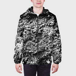 Куртка с капюшоном мужская Серая текстура, цвет: 3D-черный — фото 2