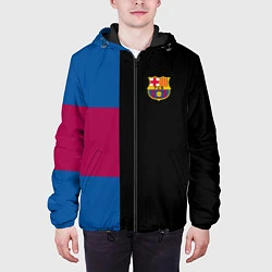 Куртка с капюшоном мужская Barcelona FC: Black style, цвет: 3D-черный — фото 2