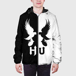 Куртка с капюшоном мужская HU: Black & White, цвет: 3D-черный — фото 2