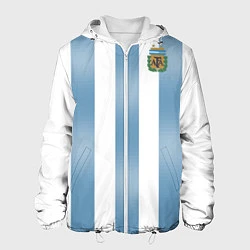 Куртка с капюшоном мужская Сборная Аргентины: ЧМ-2018, цвет: 3D-белый