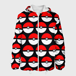 Куртка с капюшоном мужская Pokeball Pattern, цвет: 3D-белый