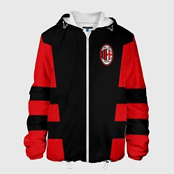 Куртка с капюшоном мужская АC Milan: Black Sport, цвет: 3D-белый