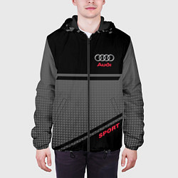 Куртка с капюшоном мужская Audi: Crey & Black, цвет: 3D-черный — фото 2