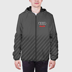 Куртка с капюшоном мужская Audi: Grey Sport Line, цвет: 3D-черный — фото 2