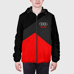 Куртка с капюшоном мужская Audi: Red Sport, цвет: 3D-черный — фото 2