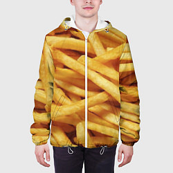 Куртка с капюшоном мужская Картофель фри, цвет: 3D-белый — фото 2