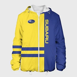 Куртка с капюшоном мужская Subaru, цвет: 3D-белый
