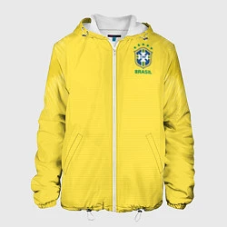 Куртка с капюшоном мужская Бразилия: ЧМ-2018, цвет: 3D-белый