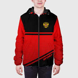 Куртка с капюшоном мужская Russia: Red Sport, цвет: 3D-черный — фото 2