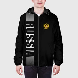 Куртка с капюшоном мужская Russia: Black Line, цвет: 3D-черный — фото 2