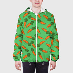 Куртка с капюшоном мужская Любитель морковки, цвет: 3D-белый — фото 2